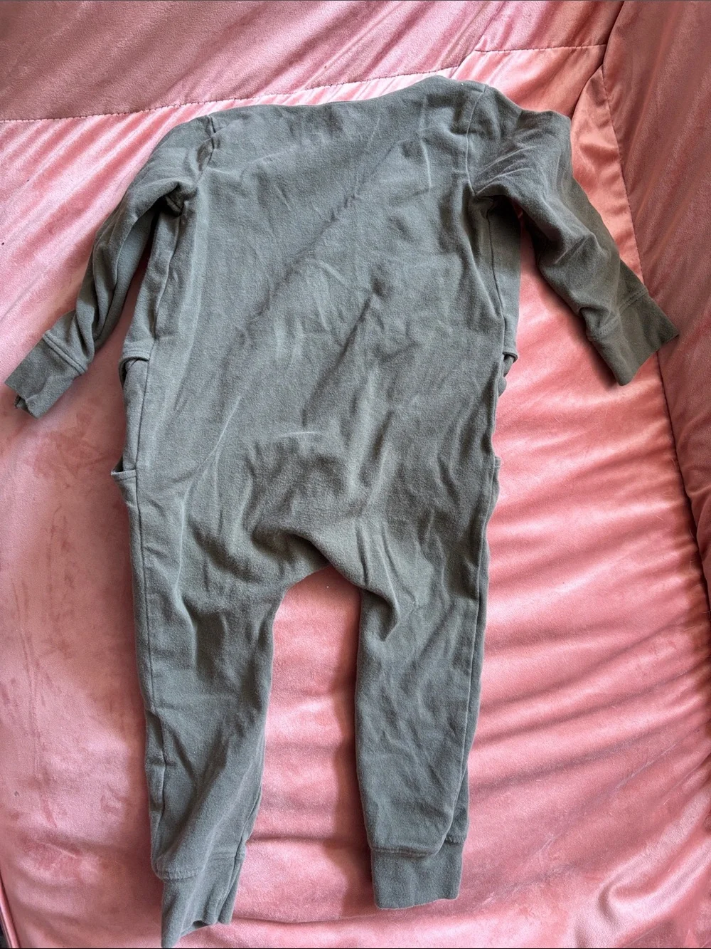 Snap-Front Kids Olive One-Piece Footie
